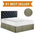 thumbnail image 1 of STRIPE Bed Skirt Dust Ruffle California King,Green, 1 of 2