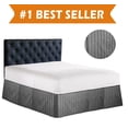 thumbnail image 1 of STRIPE Bed Skirt Dust Ruffle California King Grey, 1 of 1