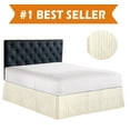 thumbnail image 1 of STRIPE Bed Skirt / Dust Ruffle - Pleated Tailored 14inch Drop, King, Ivory, 1 of 1