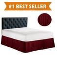 thumbnail image 1 of STRIPE Bed Skirt Dust Ruffle Queen Burgundy, 1 of 1