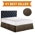 thumbnail image 1 of STRIPE Bed Skirt Dust Ruffle Queen Chocolate Brown, 1 of 1