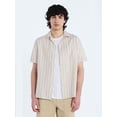thumbnail image 1 of Free Assembly Men's Striped Cotton Camp Shirt with Short Sleeves, Sizes S-3XL, 1 of 5