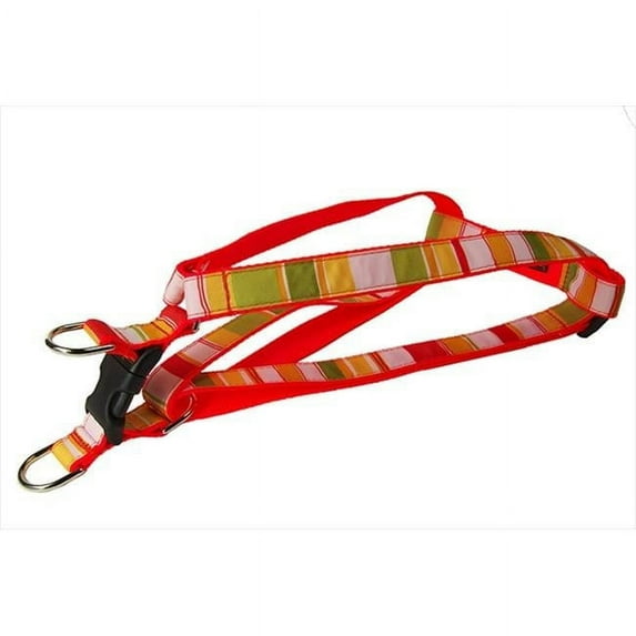 STRIPE-ORANGE-MULTI2-H Multi Stripe Dog Harness, Orange - Small