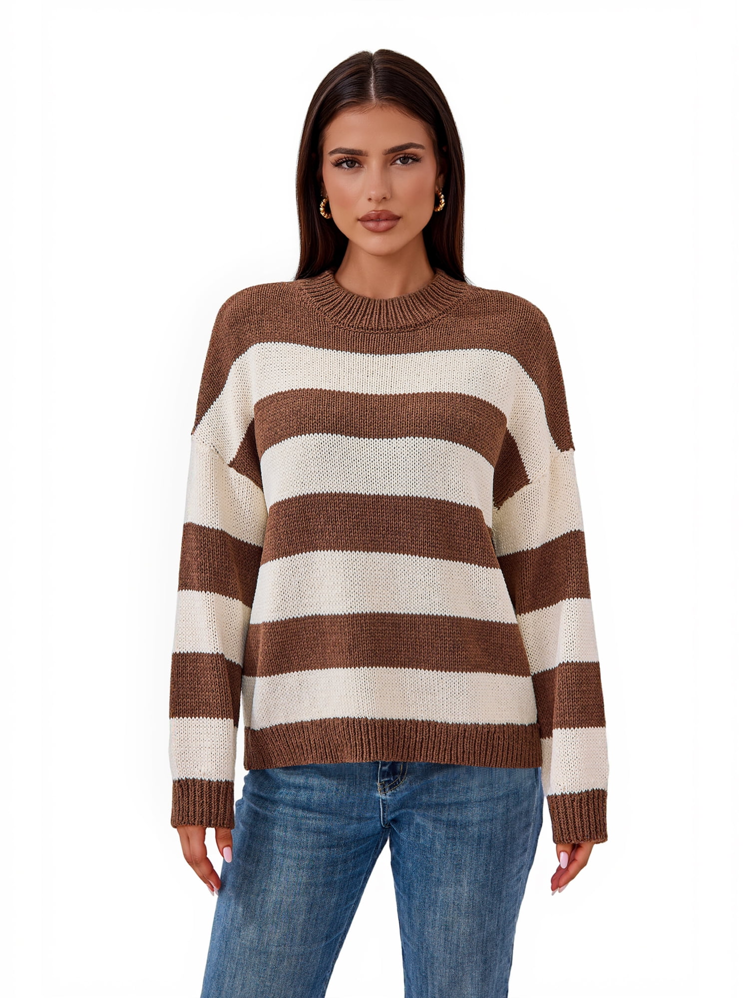 PRETTYGARDEN Women's Striped Sweater, Sizes S-XXL