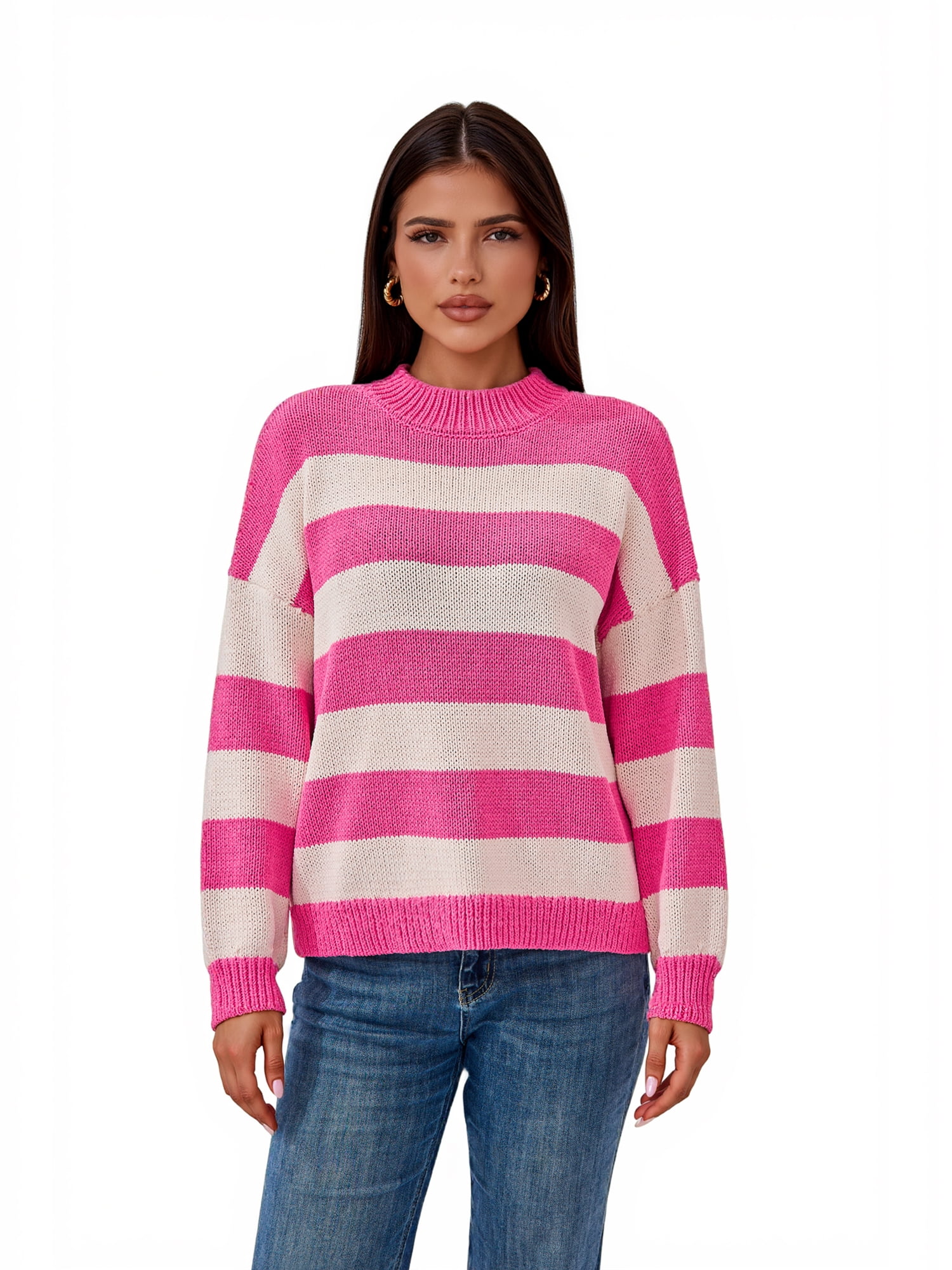 PRETTYGARDEN Women's Striped Sweater, Sizes S-XXL