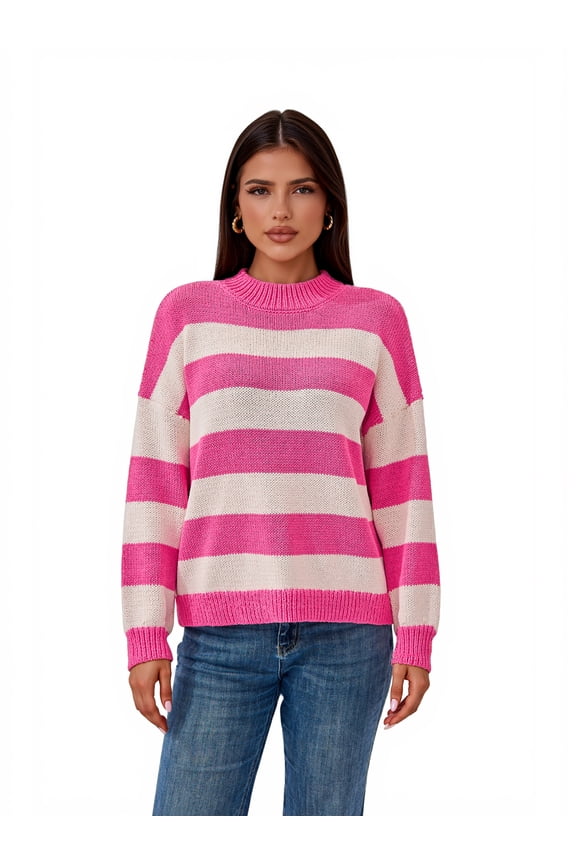 Women's Striped Sweater, Sizes S-XXL