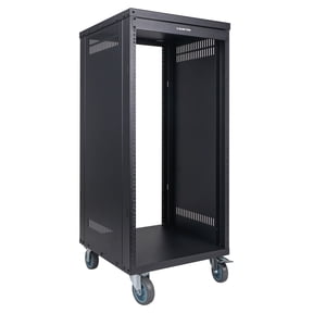 STRK-M21U Sound Town 21U Universal Steel Rack, w/ 3" Locking Casters, Vented Side Panels for Audio Video, Server and Network Equipment (STRK-M21U)
