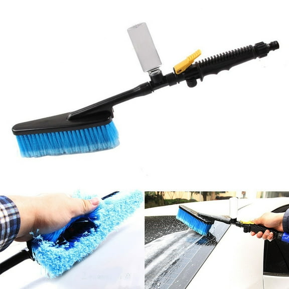 STROLA Car Wash Brush with Hose, Long Handle Soft Bristle for Truck SUV RV, Scratch-Free Auto Cleaning Tool