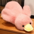 thumbnail image 1 of STROLA Pink Fluffy Duck Stuffed Animal Plush Toy 12 Inch Soft Pillow Sleeping Companion Plushie Gift for Gi-rls, 1 of 6
