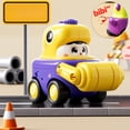thumbnail image 1 of STROLA Press and Go Dinosaur Car Toy, Face Changing Construction Vehicle with Moving Joints & Whistle, Push Button Engineering Truck for Tod-dlers 1-3, Yellow, 1 of 6