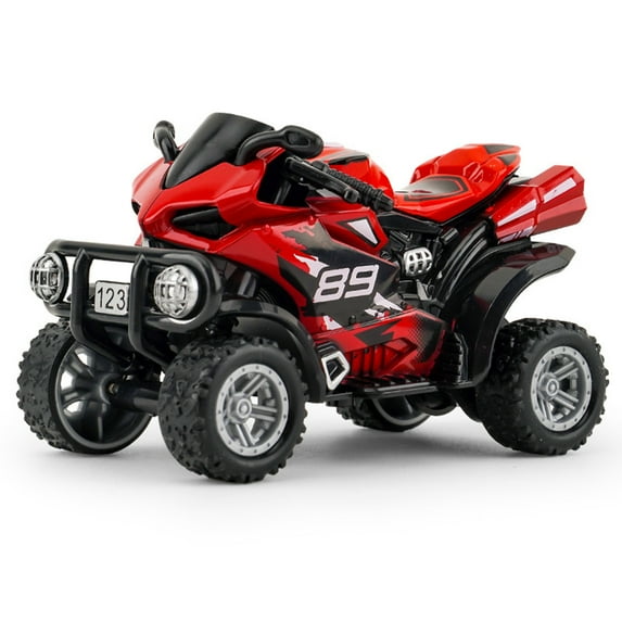 STROLA Red Mini Pull Back Motorcycle Toy Diecast Alloy Off-Road Model 1:64 Scale No Battery Required for Desktop Decor Party Favor Gift