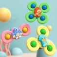 thumbnail image 1 of STROLA Suction Cup Spinner Toys for Tod-dlers 1-3, 3 Pack Dinosaur Sensory Bath Toys with Strong Suction for High Chair & Travel, 1 of 6