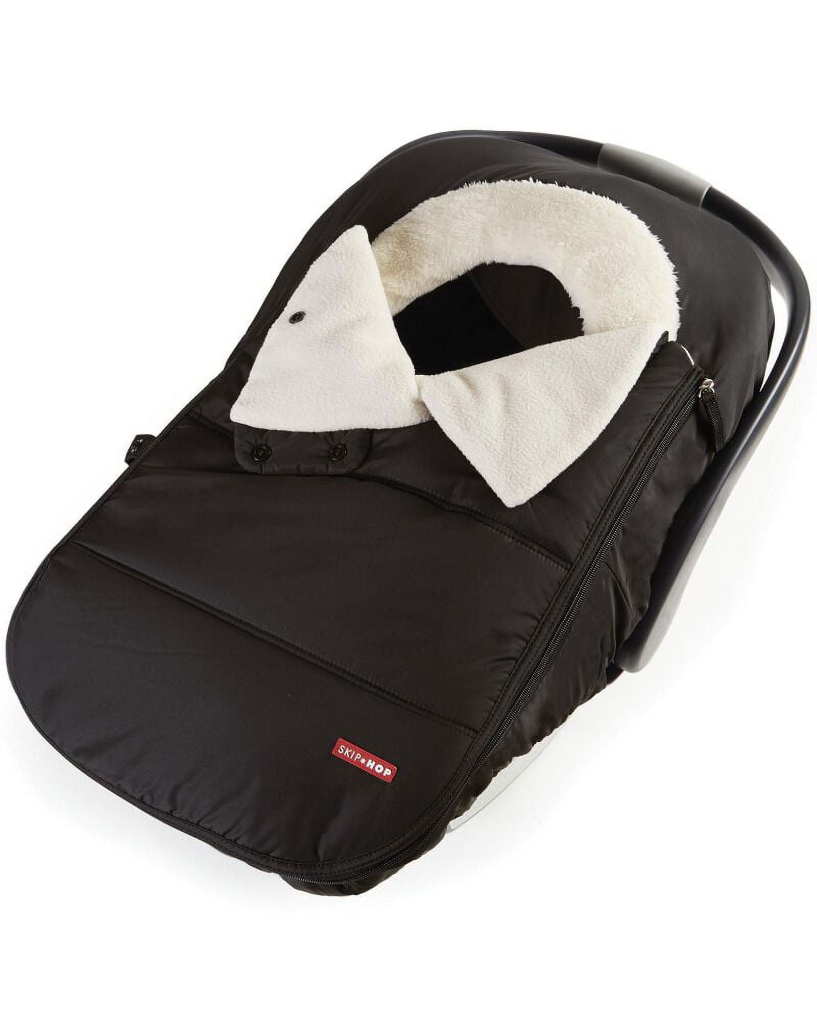 Stroll & Go Black Infant Car Seat Cover - Weather Resistant & Plush Fleece Lining for Babies