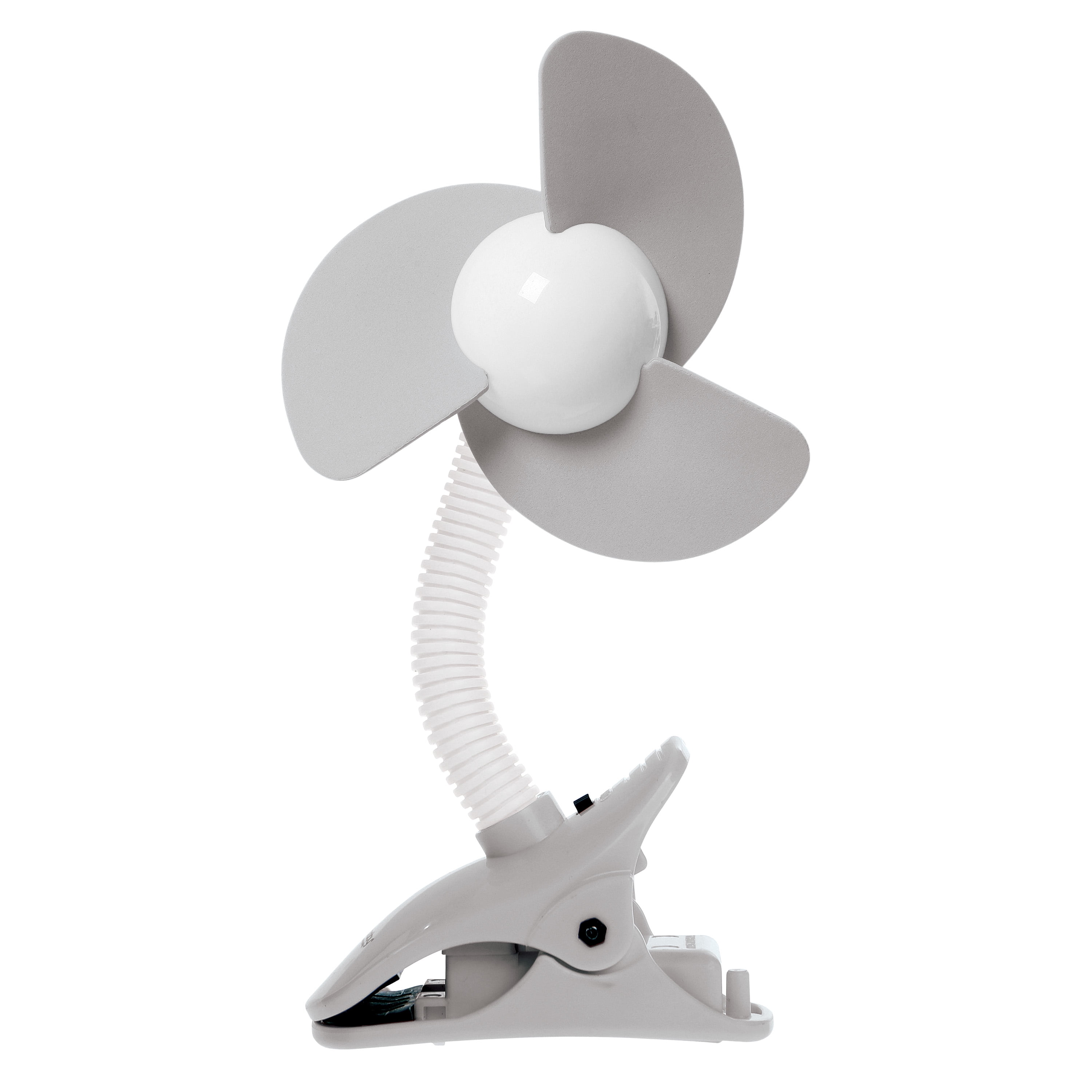 Dreambaby EZY-Fit White and Gray Clip-on Fan with Soft Fins: Stroller Accessories