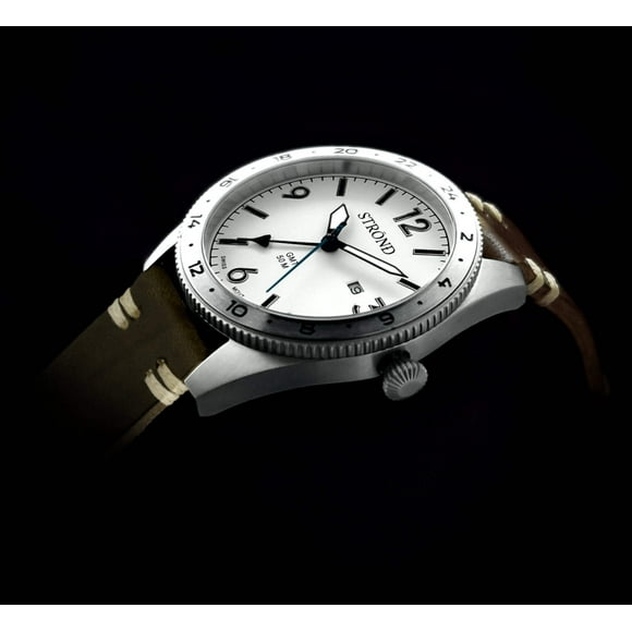 STROND Watches Men's Stainless Cream Watch SSC-101 24h GMT
