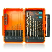 STROTON Cobalt Drill Bit Set (1/16"-1/2", 17PCS), M35 HSS Heavy Duty Drill Bits for Stainless Steel and Hard Metal.
