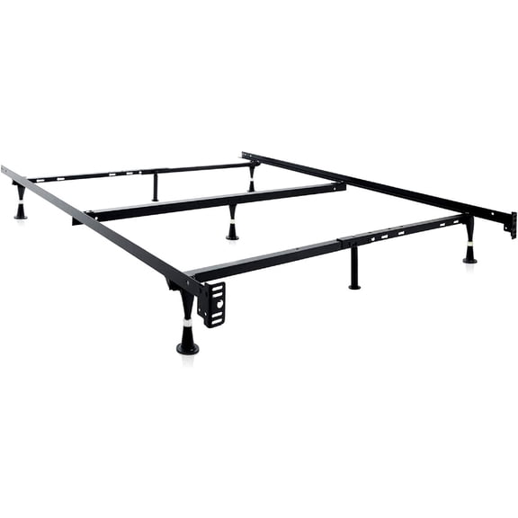 STRUCTURES Heavy Duty Adjustable Metal Bed Frame with 7 Legs, Center Support and Glides Only - Queen, Full XL, Full, Twin XL, Twin