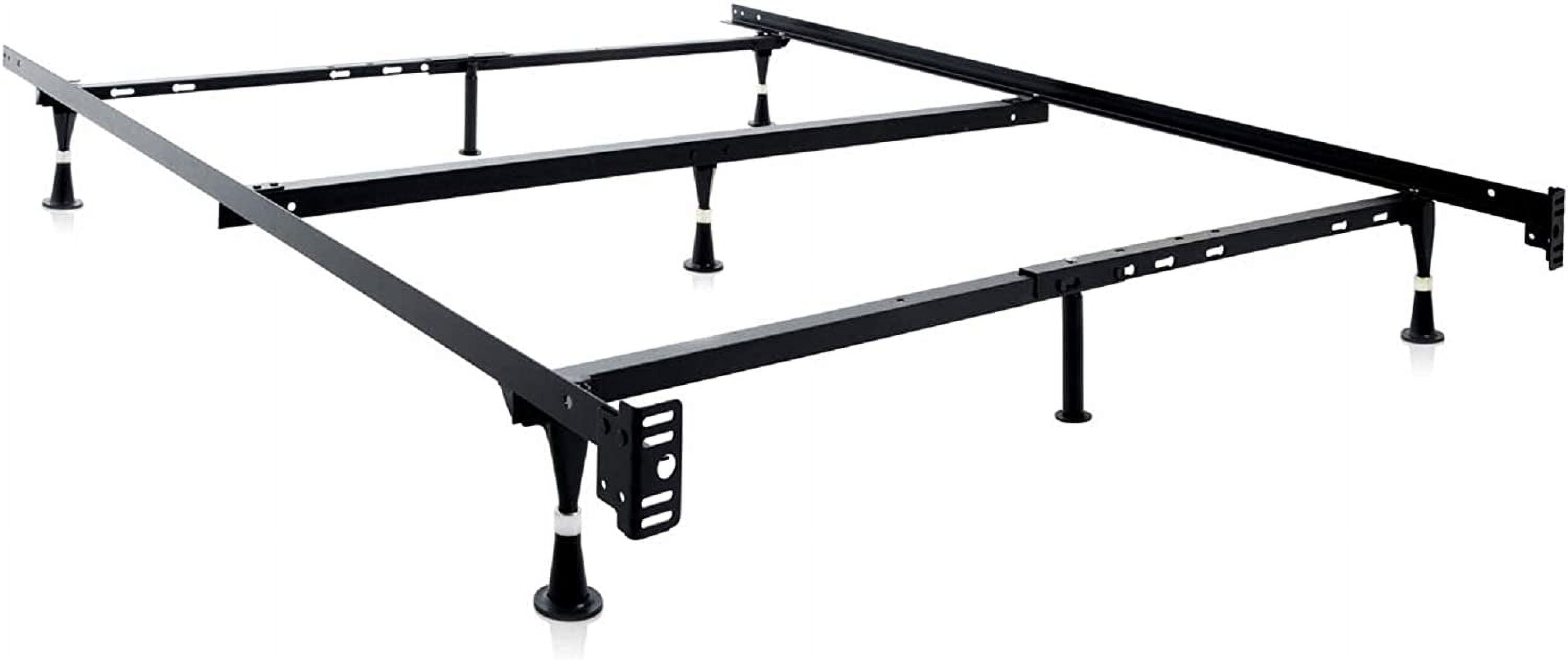 STRUCTURES Heavy Duty Adjustable Metal Bed Frame with 7 Legs, Center ...