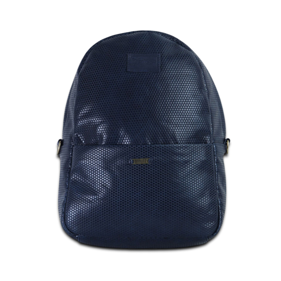 STRUTT Unisex Blue Faux Leather 15 Ltr Backpack - Laptop Backpack/Messenger Bag/ Daily Use Backpack