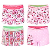 Strawberry Shortcake Girls Boyshort Character Underwear, 4-Pack, Size 4-10