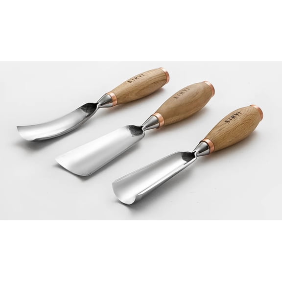 STRYI 3 piece Heavy-duty Forged Steel chisel tool set for Sculpture and Woodworking