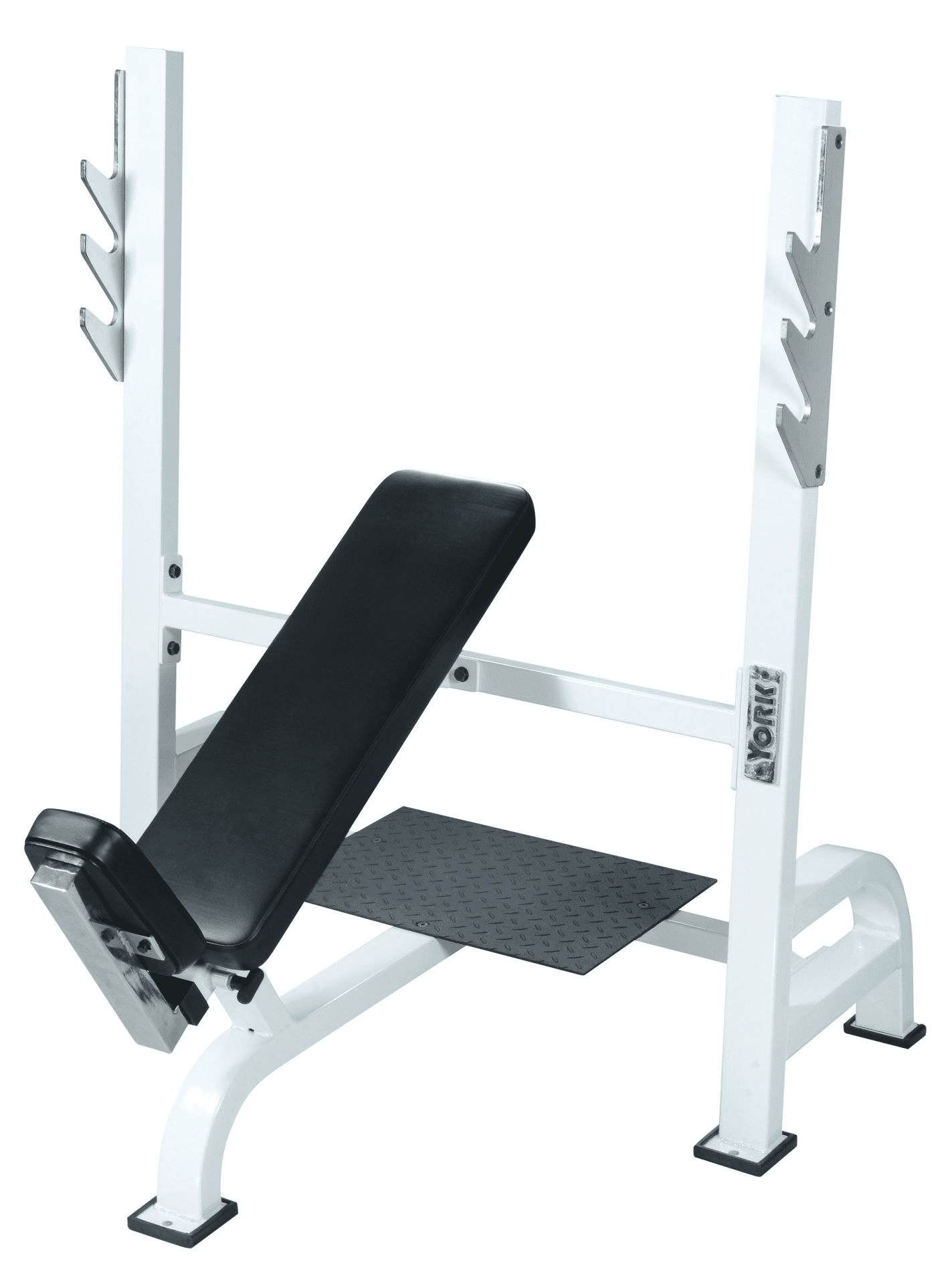 STS Olympic Incline Bench Press With Racks White Walmart