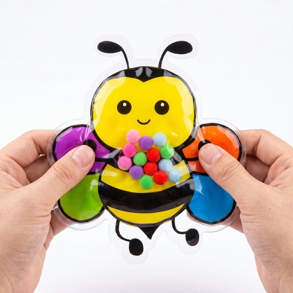STSGPUZ Bee Sensory Color Sorting Toy, Liquid Filled Fidget Board with Moving Beads, Quiet Travel Companion for Toddlers, Educational Autism Sensory Toys for Kids 3+