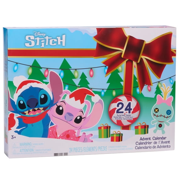 Disney Stitch Advent Calendar, 24-Day Holiday Countdown with Figures, Accessories, and Stickers, Ages 3+