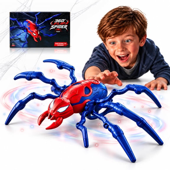STTIGOZ Rolling Spider Electric Crawling Prank Toy, 360 Automatic Walking Spider Prank Toy for Kids