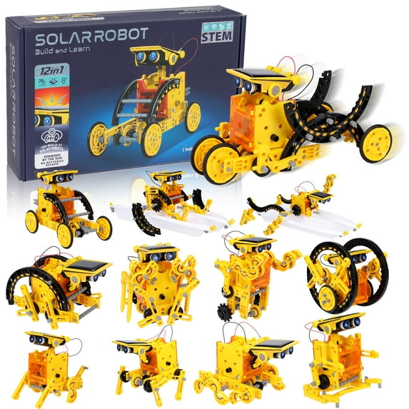 STTOAY Science Kits, 12 in 1 Solar Robot Kits for Kids 10-12, Stem Toys DIY Building Toys Gifts for 8-12 Year Old Kids with Solar Power