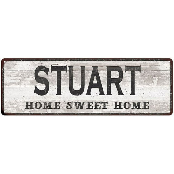 STUART Home Sweet Home Country Look Gift 6x18 Metal Sig 206180045581