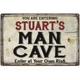thumbnail image 1 of STUART'S Man Cave Sign Rustic 16 x 24 Matte Finish Metal 116240035305, 1 of 1