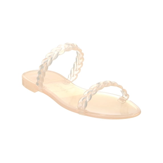 STUART WEITZMAN Womens Beige Braided Strappy Sawyer Round Toe Slip On Slide Sandals Shoes 6 B