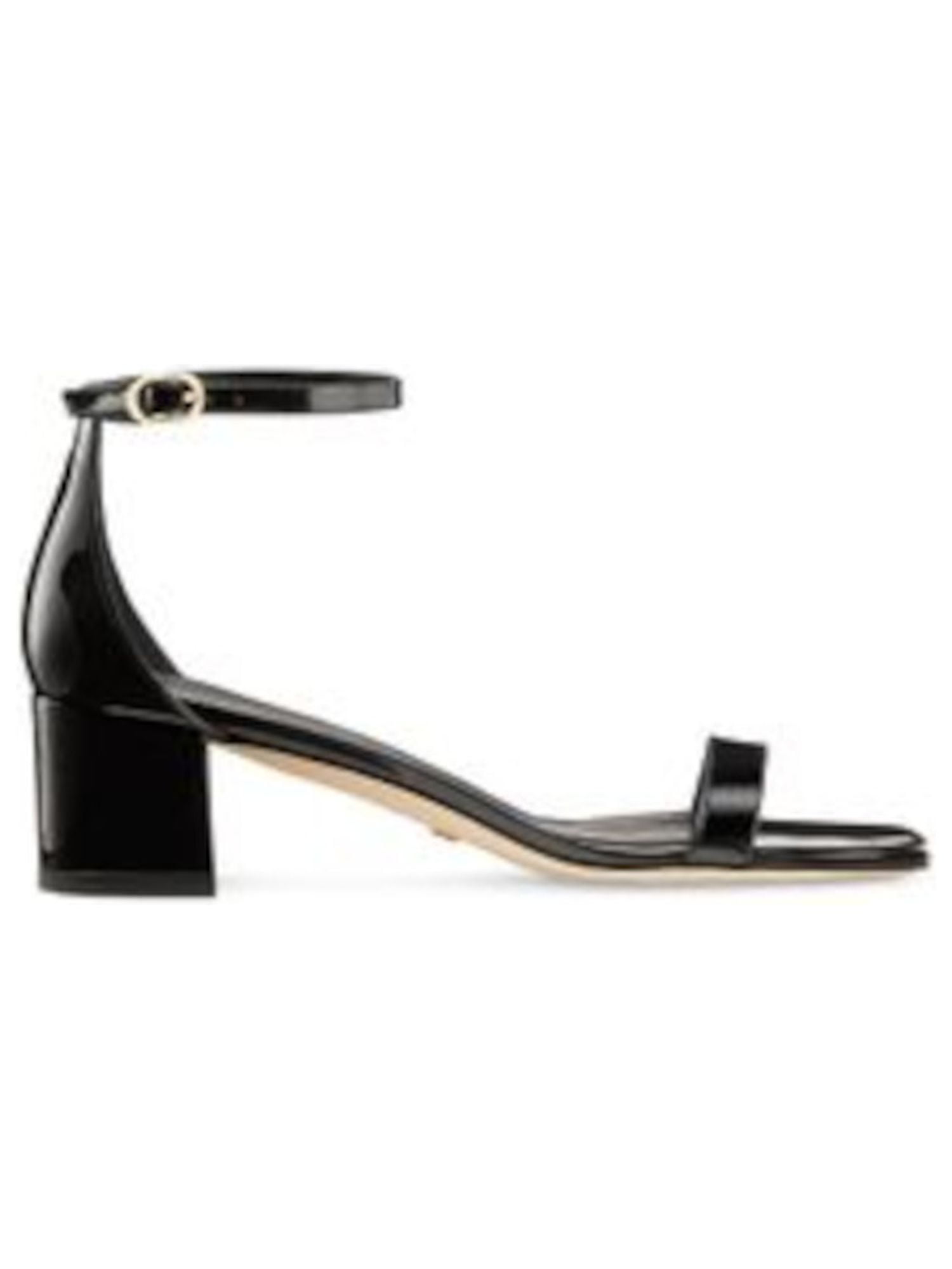 STUART WEITZMAN Womens Black Ankle Strap Padded Simple Round Toe