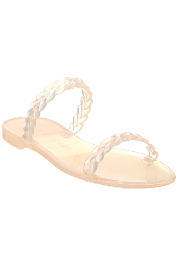 Womens Pink Braided Strappy Sawyer Round Toe Slip On Slide Sandals Shoes 7