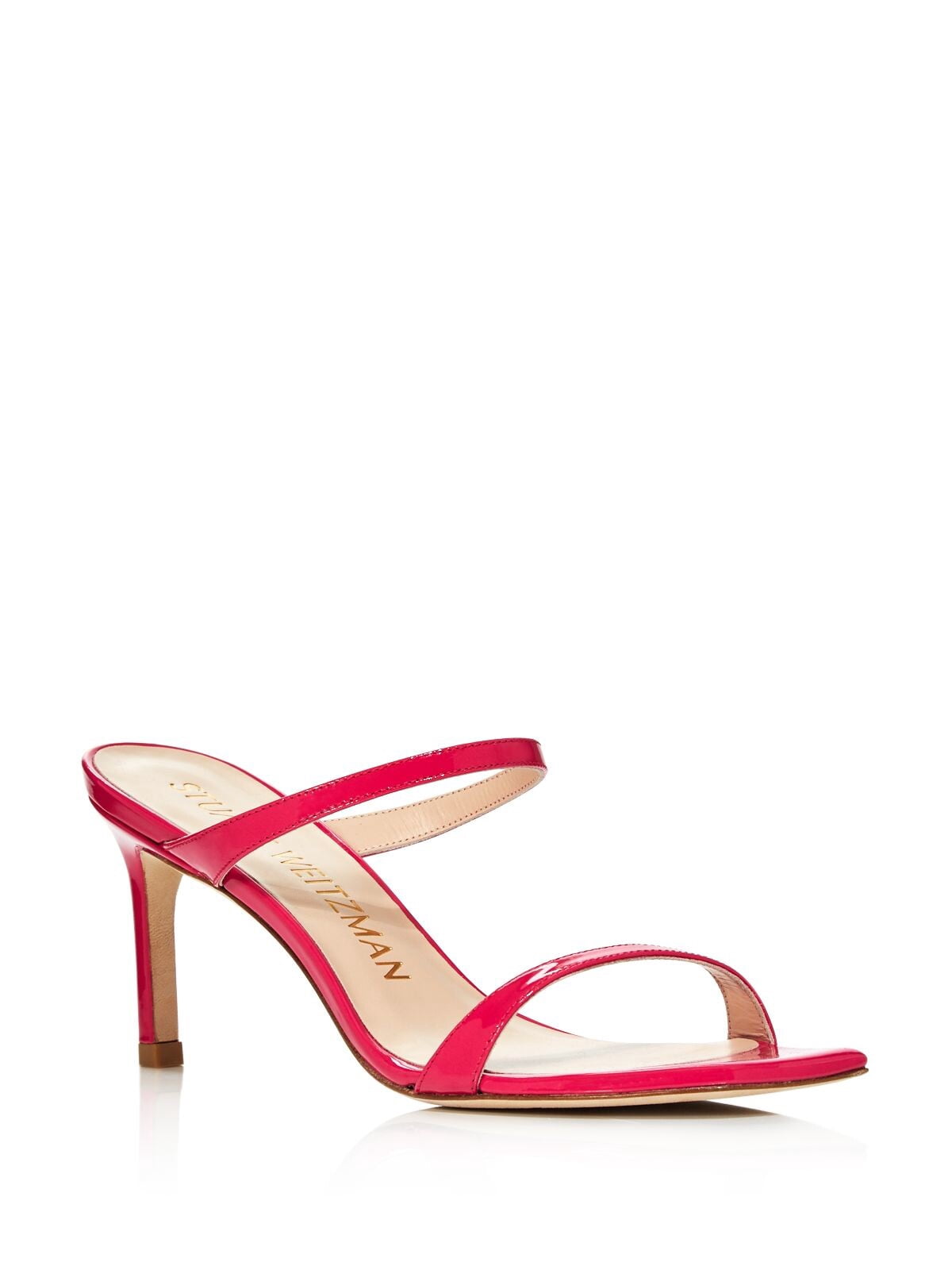 AQUA Womens Pink Padded Strappy Alaya Square Toe Stiletto Slip On Dress Heeled M