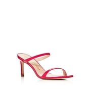 STUART WEITZMAN Womens Pink Padded Aleena Square Toe Stiletto Slip On Leather Dress Sandals Shoes 7.5