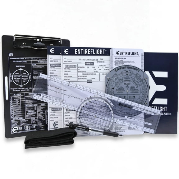 STUDENT PILOT BUNDLE - Aviation Pilot Kneeboard, E6b Flight Computer Plus Plotter  Cross Country Planning Notepad