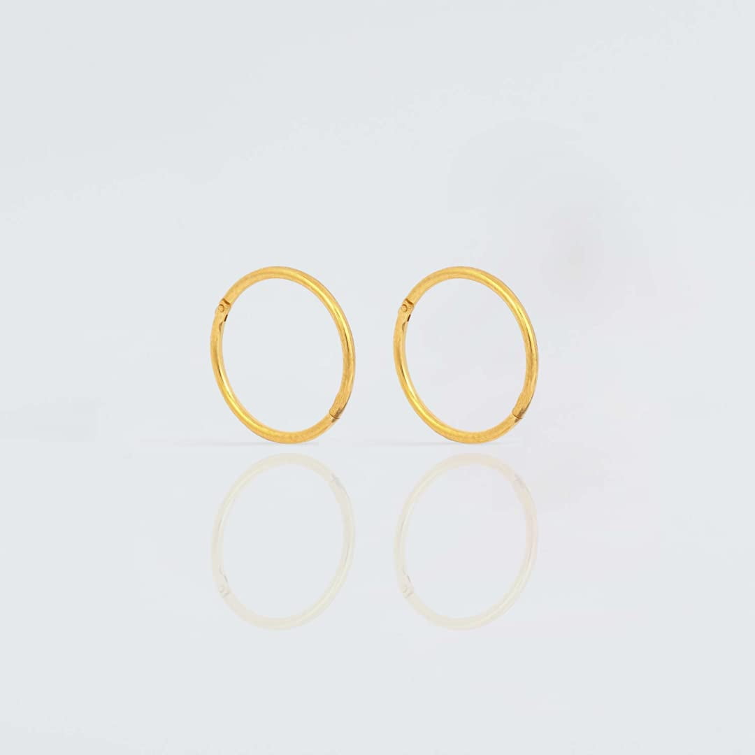 STUDEX Sensitive Gold Plated Silver 1/2" Smooth Hinged Hoop | Hypoallergenic and Nickel Free for Sensitive Ears | Hoop Earrings for Adults-PR-852-S