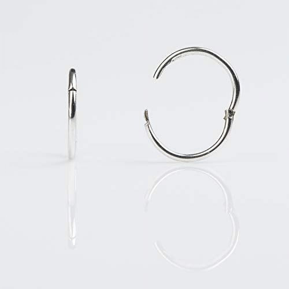 STUDEX Sensitive Silver 1/2" Smooth Hinged Hoop | Hoop Earrings for Adults-PR-852W-S | Hypoallergenic and Nickel Free for Sensitive Ears