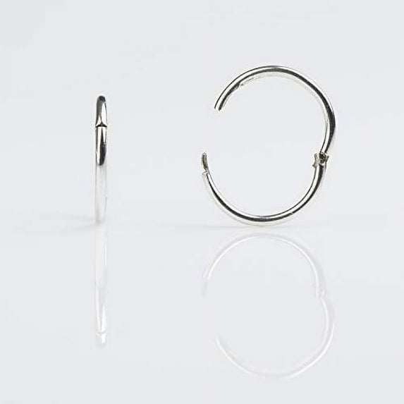 STUDEX Sensitive Silver 1/2" Smooth Hinged Hoop | Hoop Earrings for Adults-PR-852W-S | Hypoallergenic and Nickel Free for Sensitive Ears