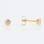STUDEX Sensitive Star Cut Cubic Zirconia Stud Earrings 5mm | Hypoallergenic and Nickel Safe for Sensitive Ears | Gold Plated Posts | High Fashion Earrings for Women and Men-PR-452-S