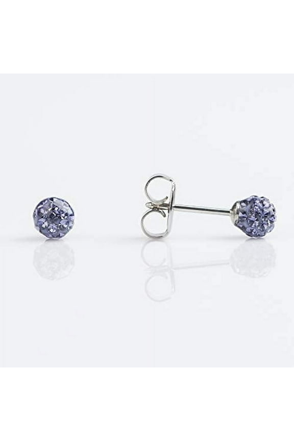 Sensitive Tanzanite Fireball Stud Earrings 4.5mm | Hypoallergenic and Nickel Safe for Sensitive Ears | Surgical Stainless Steel Posts | High Fashion Earrings for Women and Men PR-328W-S