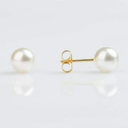 STUDEX Sensitive White Pearl Stud Earrings 7mm | Hypoallergenic and Nickel Safe for Sensitive Ears | Gold Plated Posts | High Fashion Earrings for Women and Men-PR-677-S
