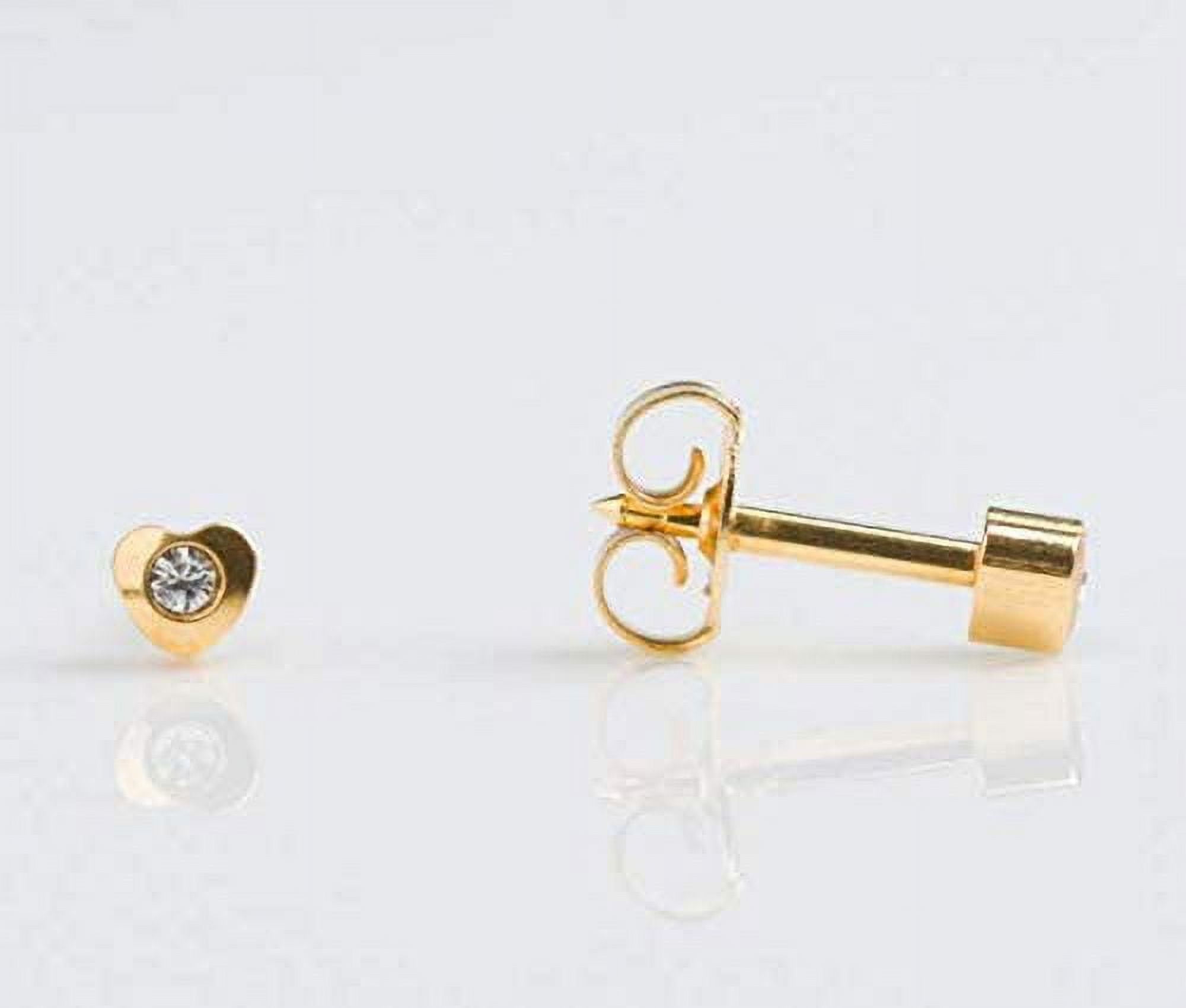 STUDEX-TT-5024 Tiny Tips April Crystal Heart Stud Earrings for Little Sensitive Ears 4mm