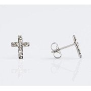 STUDEX Tiny Tips Stud Earrings Crystal Cross Hypoallergenic for Little Ears-TT-3604W