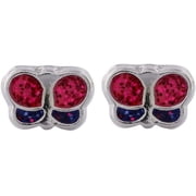 STUDEX Tiny Tips Stud Earrings Hypoallergenic for Little Sensitive Ears Stainless Glitter Butterfly-TT-3524W