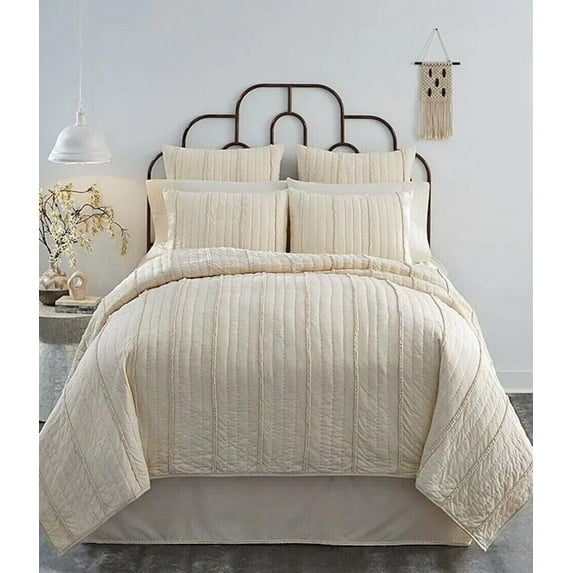 STUDIO D HALEY QUILTED EURO SHAM COLOR PEACH 100% COTTON