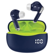STUDIO PRO by FISHER Active Pro TWS Bluetooth In-Ear Earbuds with Mics and LED Charging Case, ANC, up to 20 Hours Play Time, IPX4 Sweatproof , Navy Blue