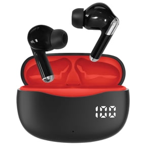 STUDIO PRO by FISHER Active Pro TWS Bluetooth In-Ear Earbuds with Mics and LED Charging Case, ANC, up to 20 Hours Play Time, IPX4 Sweatproof , Red